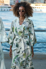 Sand Sheen Zebra Lyocell (TENCEL™) Kimono Robe